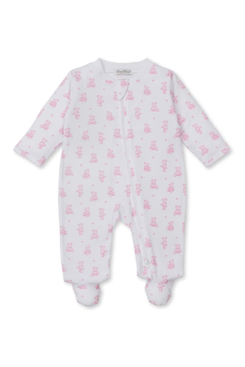 Print Pima Cotton Footie Baby), Main, color, PINK