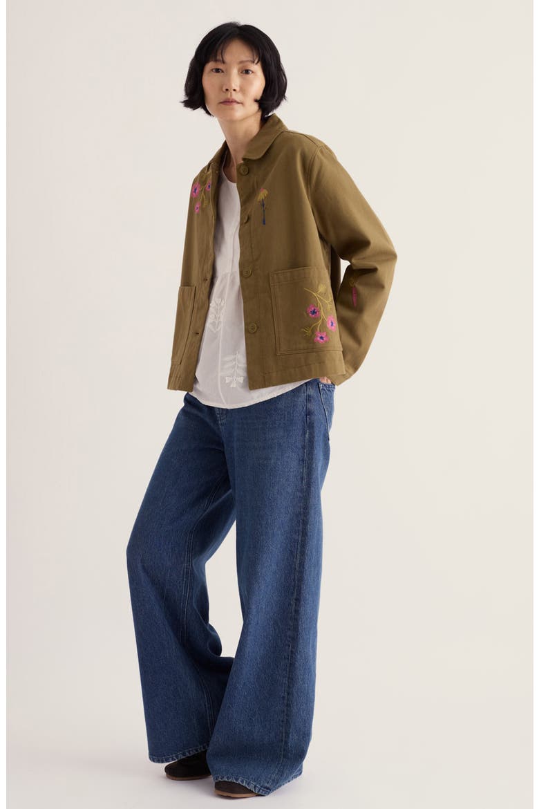 Porth Embroidered Jacket, Alternate, color, FLORA EMBROIDERY FERN MOSS