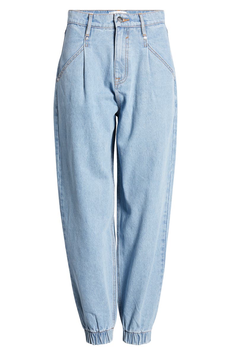 Vigoss Pleated High Waist Balloon Jeans, Alternate, color, 