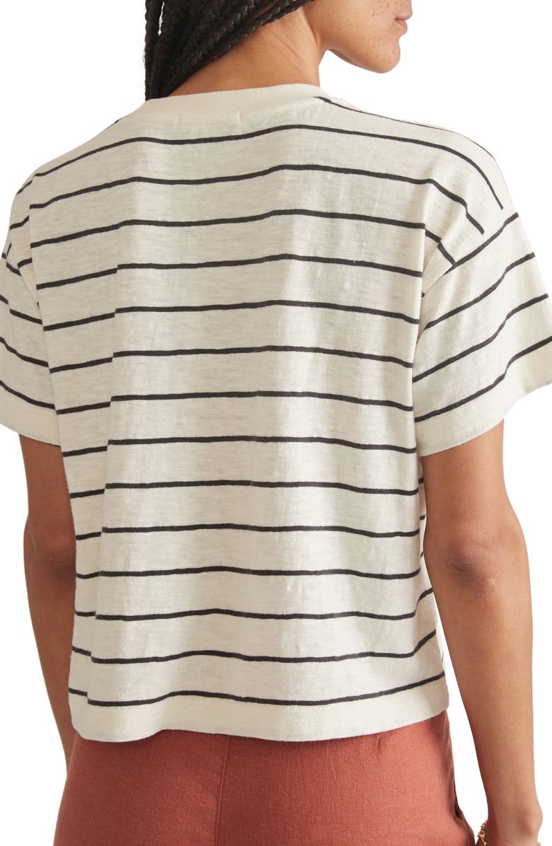 Marine Layer Slub Cotton Crop T-Shirt, Alternate, color, Black