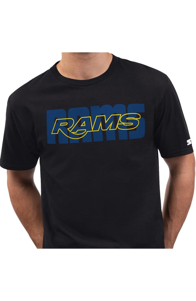 STARTER Men's Starter  Black Los Angeles Rams Smart Tech Prime Time T-Shirt, Alternate, color, Black