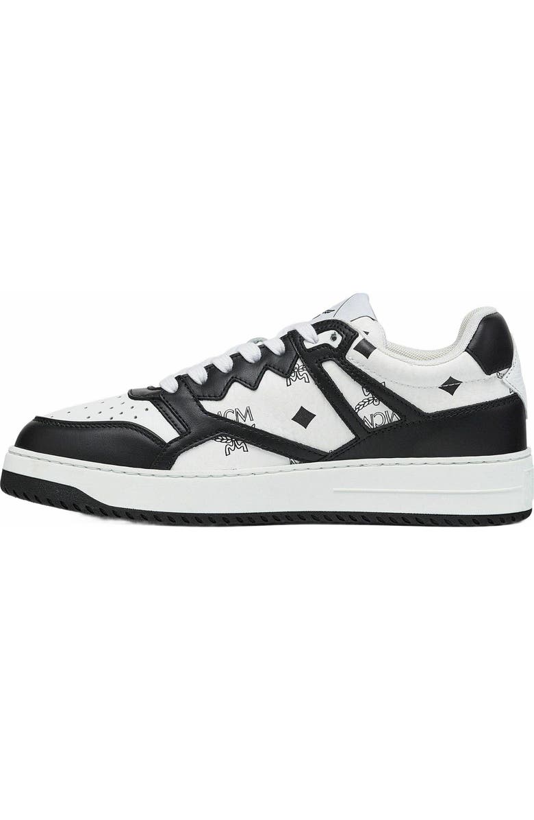 MCM Neo Terrain Lo Sneakers in Visetos, Alternate, color, Black & White