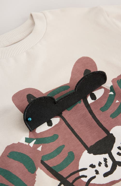 Next Kids' Tiger Cotton Graphic T-shirt & Cargo Shorts Set In Black/ivory/green Multi