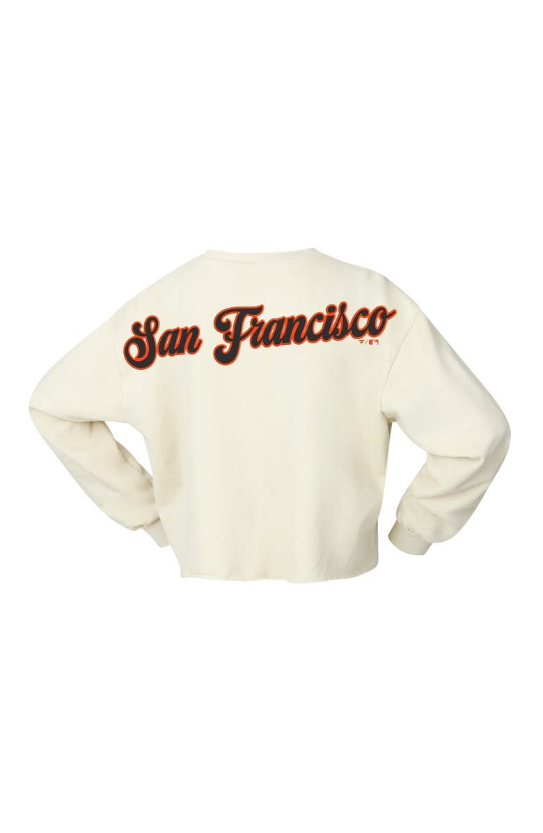 FANATICS Women's Fanatics Cream San Francisco Giants Team Pennant Slouchy Cropped Long Sleeve T-Shirt, Alternate, color, 