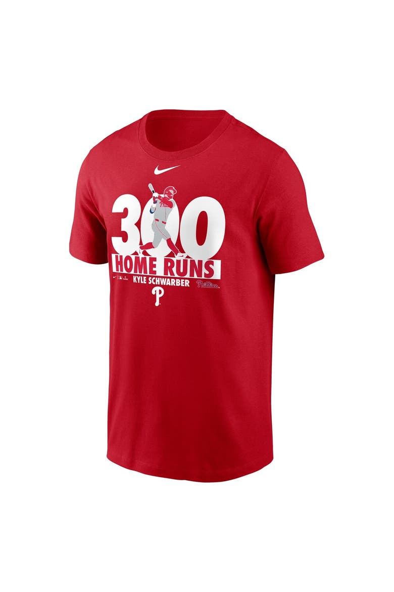 Men's Nike Kyle Schwarber Red Philadelphia Phillies 300 Home Runs Graphic T-Shirt, Alternate, color, Red