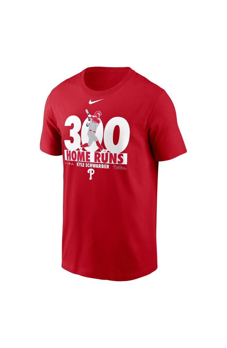 Nike Men's Nike Kyle Schwarber Red Philadelphia Phillies 300 Home Runs Graphic T-Shirt, Alternate, color, Red