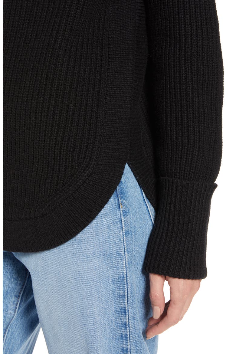 Mock Neck Sweater, Alternate, color, BLACK