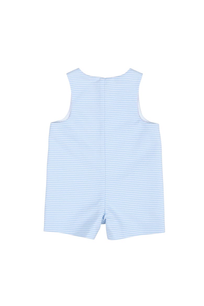Stripe Birdseye Pique Shortall With Embroidered Trains, Alternate, color, Light Blue / White