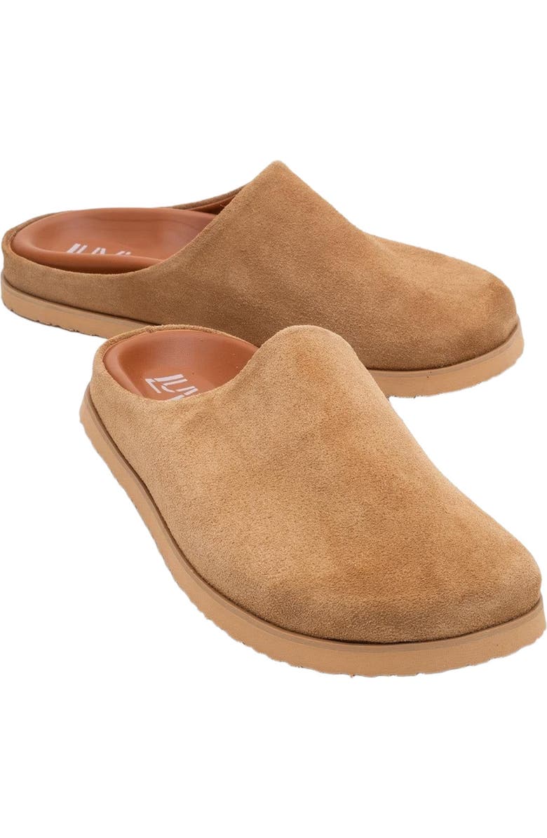 Forever & Always Shoes Space Suede Leather Slide Sandal, Alternate, color, Cognac Leather