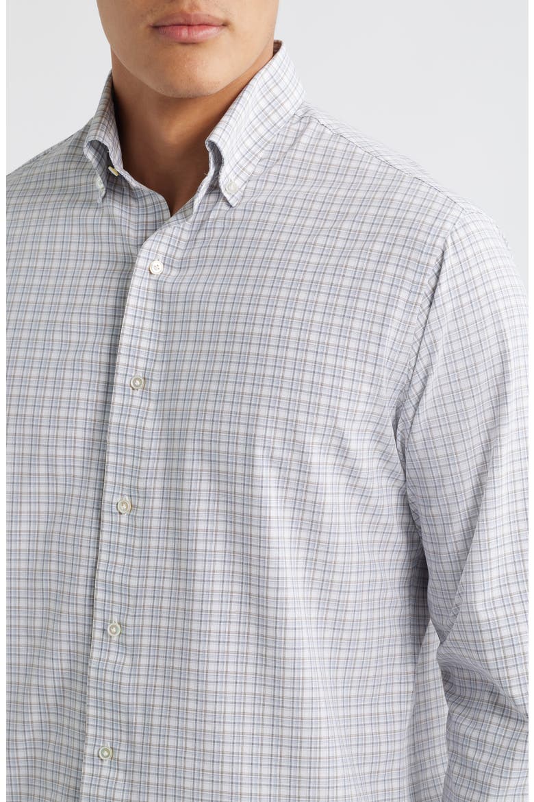 Shadow Check Performance Poplin Button-Down Shirt, Alternate, color, NEBULA BLUE