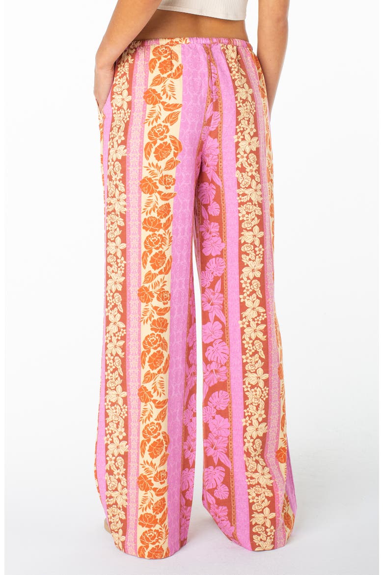 Iyla 2 Printed Wide Leg Drawstring Pants, Alternate, color, FUCHSIA PINK