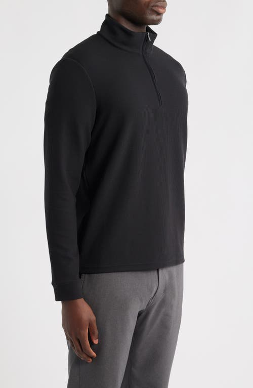 Free Fly Waffle Quarter Zip Pullover In Black