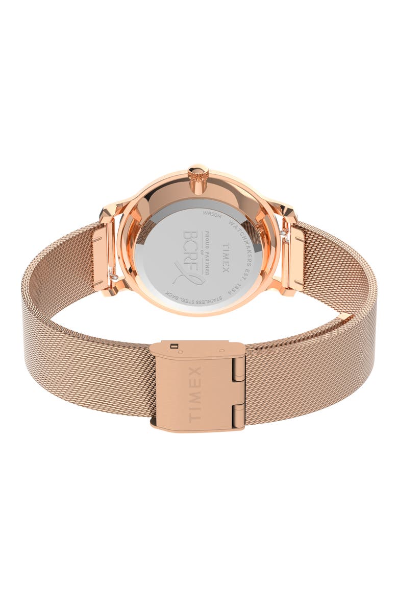 x BCRF Transcend Mesh Strap Watch, 36mm, Alternate, color, ROSE GOLD/ ROSE GOLD