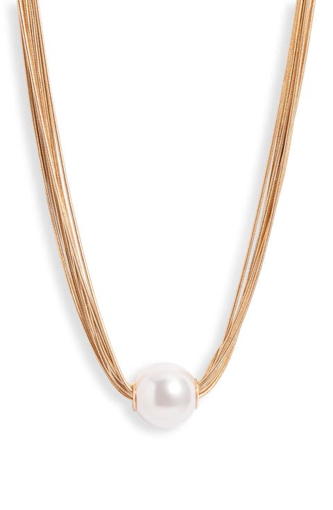 Imitation Pearl Multi-Strand Necklace