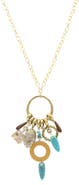 OLIVIA WELLES Multi Charm Pendant Necklace