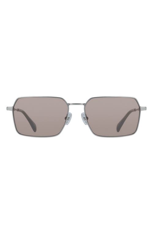 Paul Smith 58mm Modified Rectangular Sunglasses In Matte Silver/brown