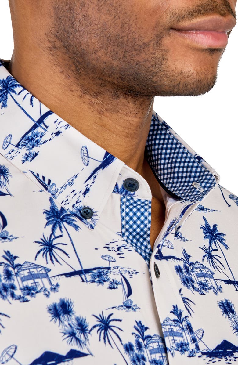 CONSTRUCT Slim Fit Resort Recycled 4-Way Stretch Performance Short Sleeve Shirt, Alternate, color,