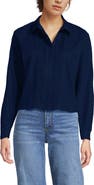 Lands' End No Iron Boxy Cropped Shirt