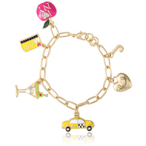 City Icons Charm Bracelet, Gold-Tone Enamel Charms
