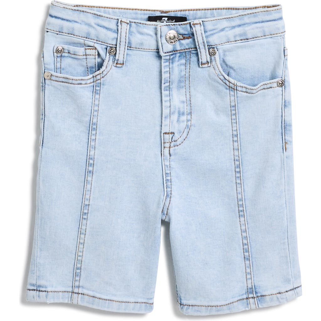 7 For All Mankind Kids' Seam Detail Stretch Walk Shorts In Classic Powder