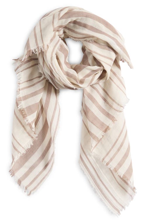 Vince Variegated Stripe Cotton Fringe Scarf