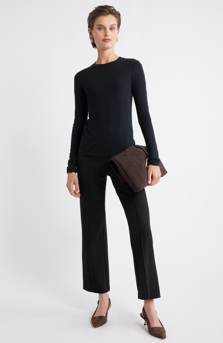 Nordstrom Long Sleeve Crewneck T-Shirt, Alternate, color, Black