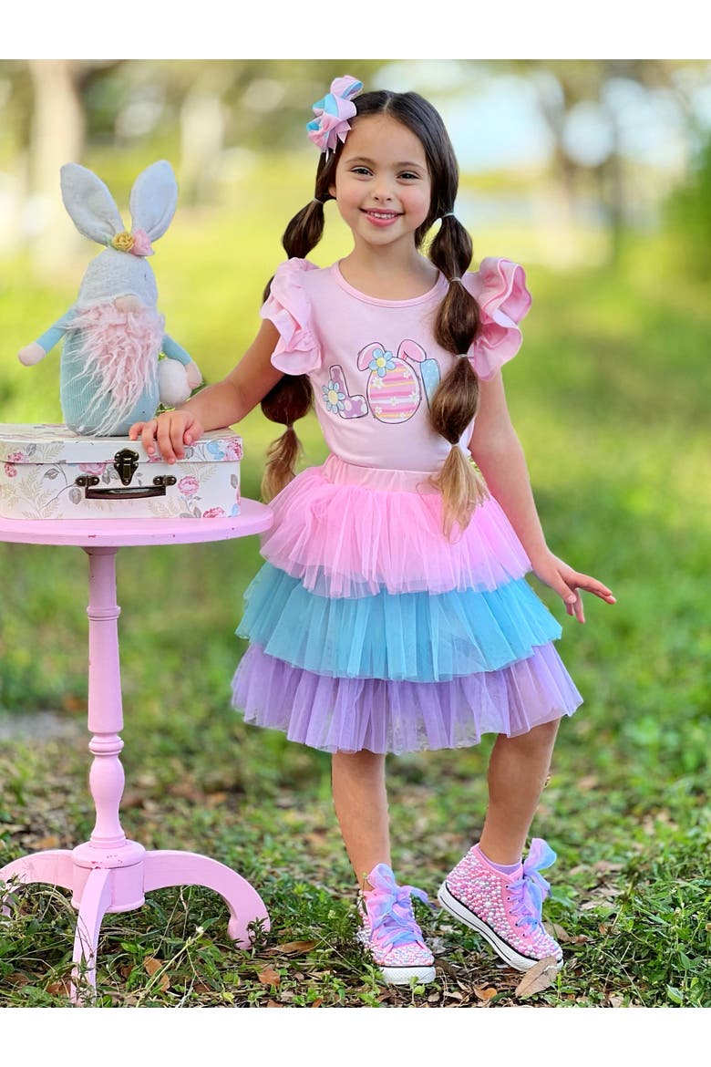 Girls Love Easter Egg Top and Tutu Skirt Set, Alternate, color, Pink