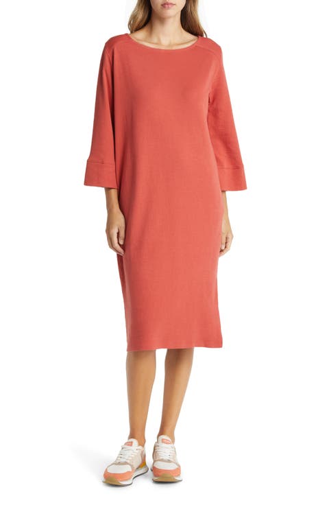 Bateau Neck Bracelet Sleeve Shift Dress