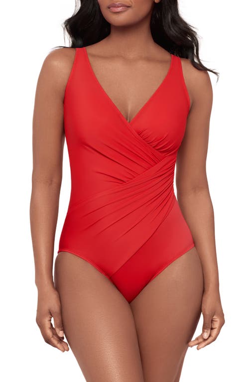 Miraclesuit ® Oceanus Solid One-piece Swimsuit In Red