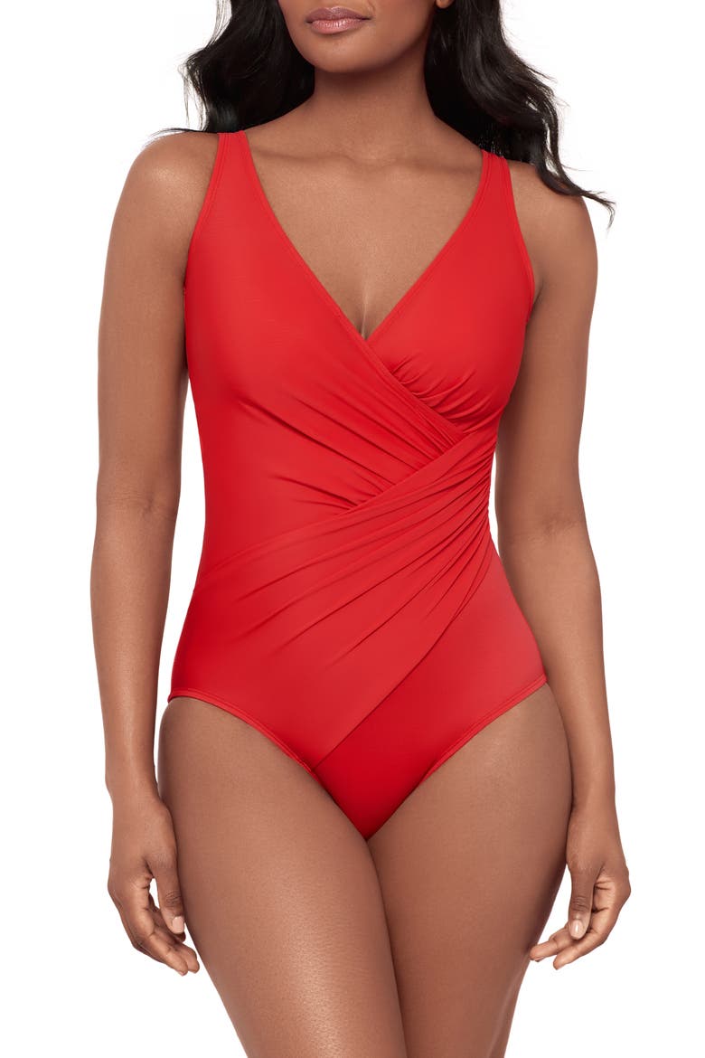 Oceanus Solid One-Piece Swimsuit video