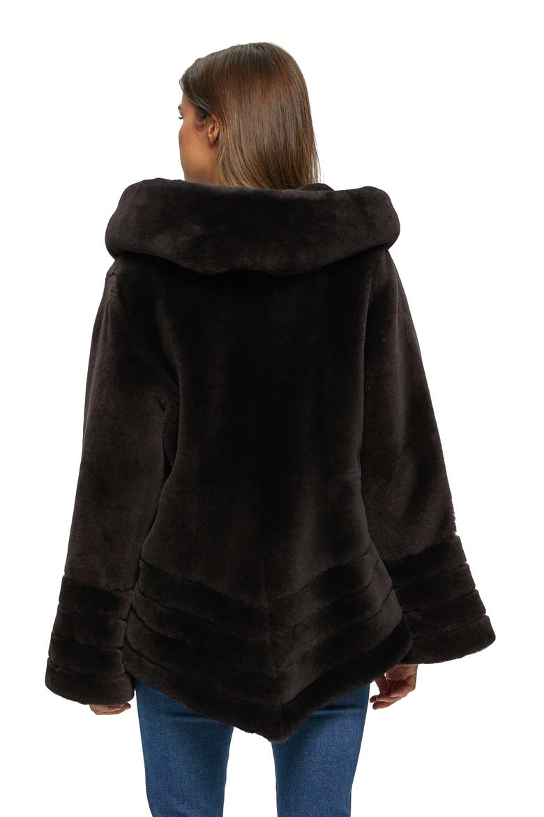 Genuine Shearling Jacket Reversible To Taffeta, Alternate, color, BROWN/BLACK