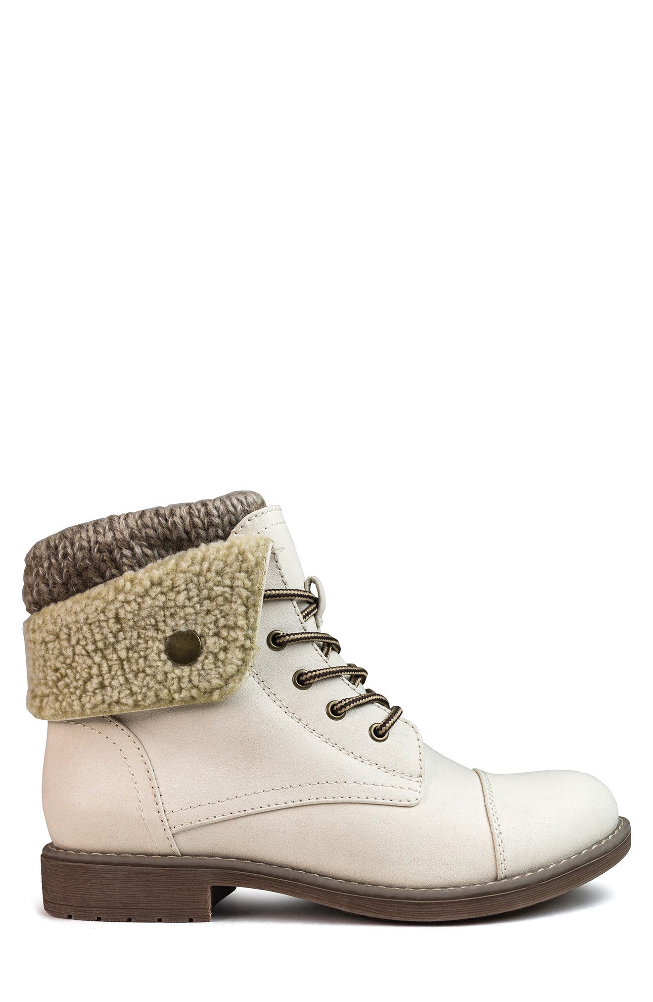 Duena Faux Shearling Trimmed Hiking Boot, Alternate, color, WINTER WHITE/BURN/FA