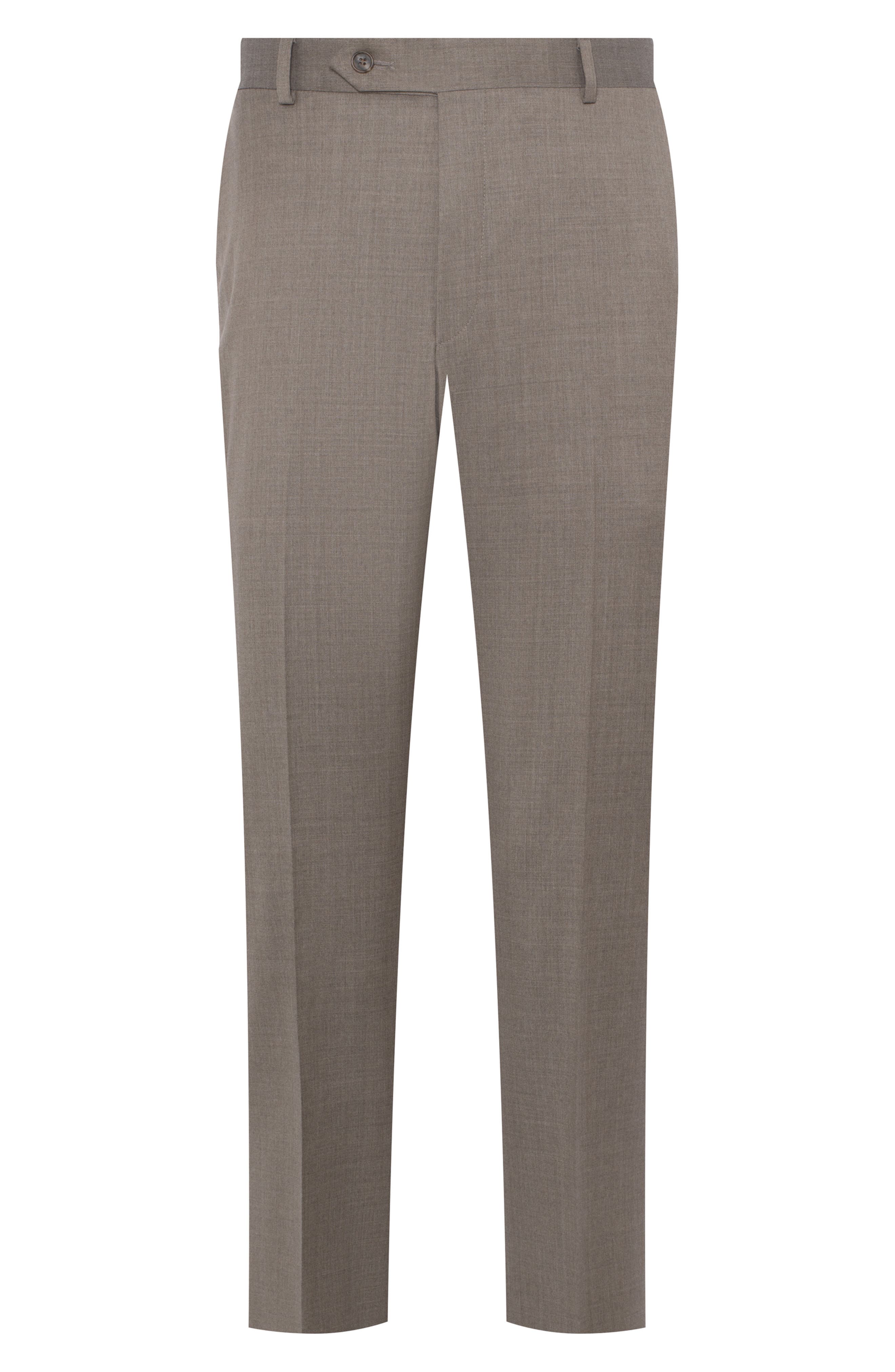 Flat Front Straight Leg Wool Dress Pants