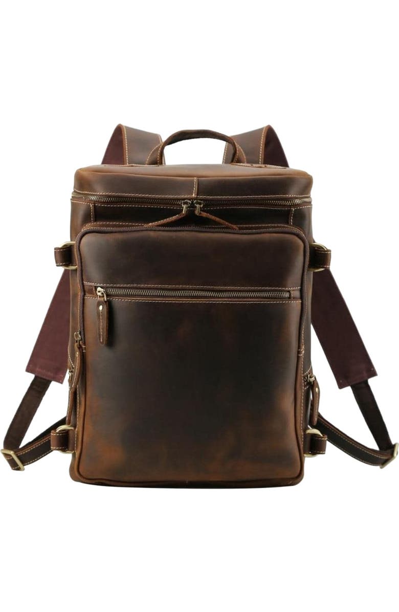 STEEL HORSE LEATHER The Raoul Backpack | Handmade Vintage Leather Backpack, Alternate, color, Dark Brown