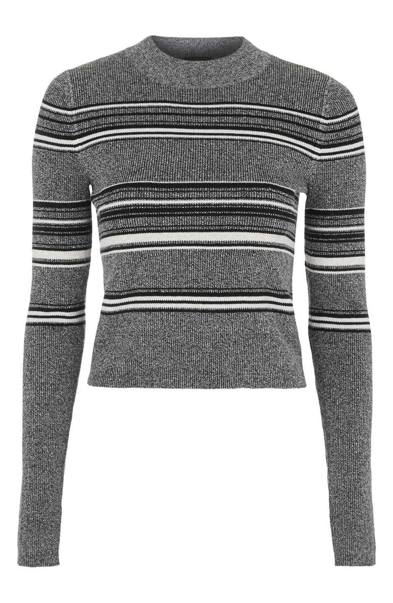 Topshop Stripe Crop Sweater, Main, color, 