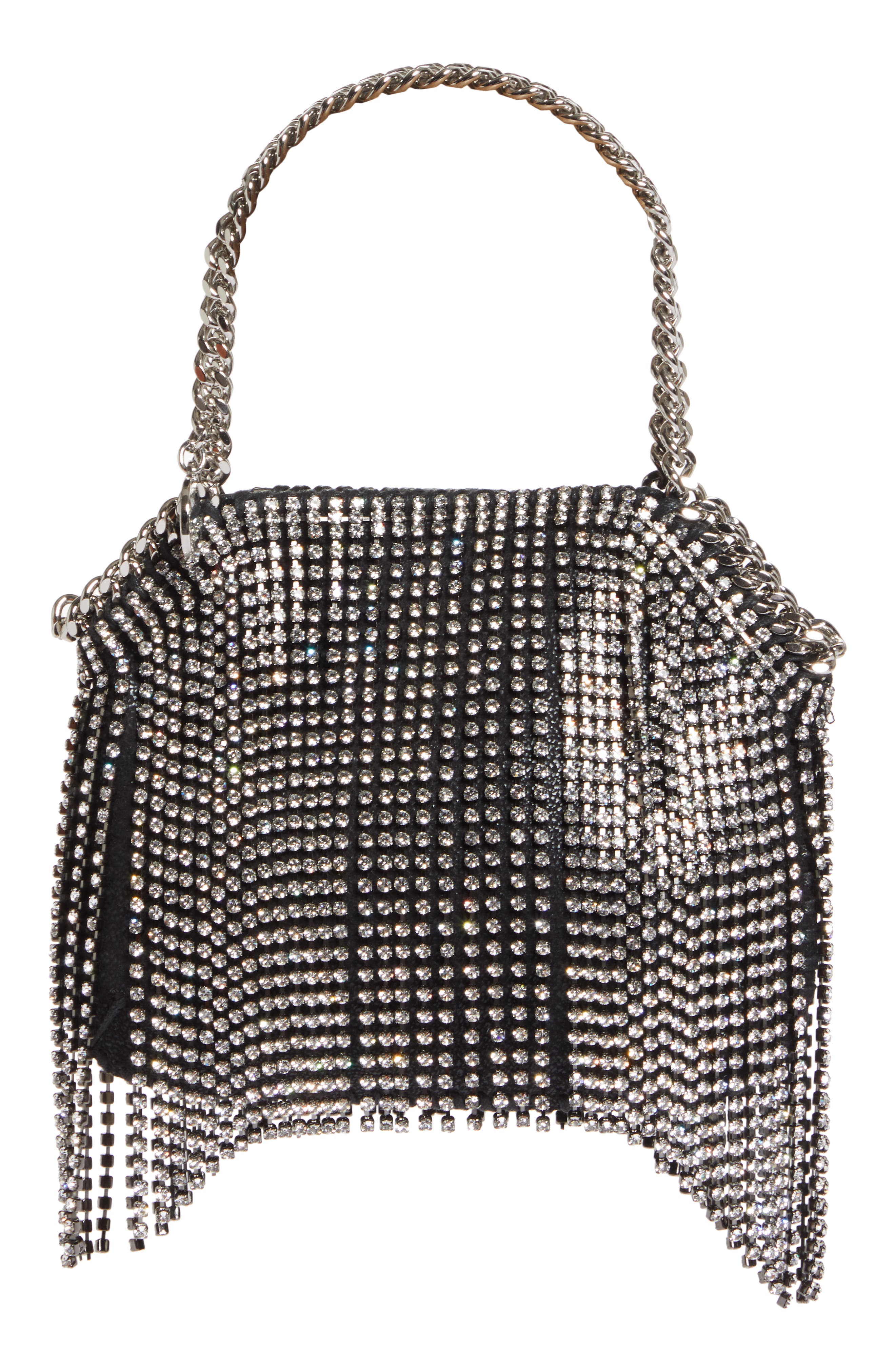 Stella McCartney Mini Falabella Crystal Fringe Shoulder Bag, Main, color, 