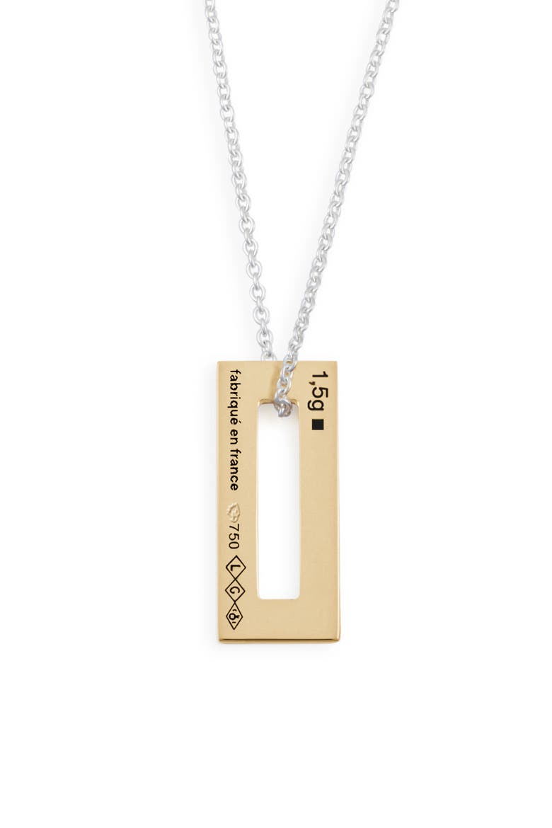 Brushed Rectangle Pendant Necklace, Alternate, color, YELLOW GOLD
