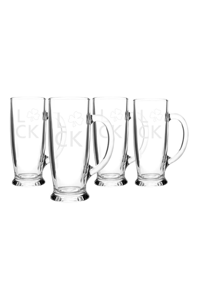 Set of 4 Craft Beer Mugs, Main, color, CLEAR