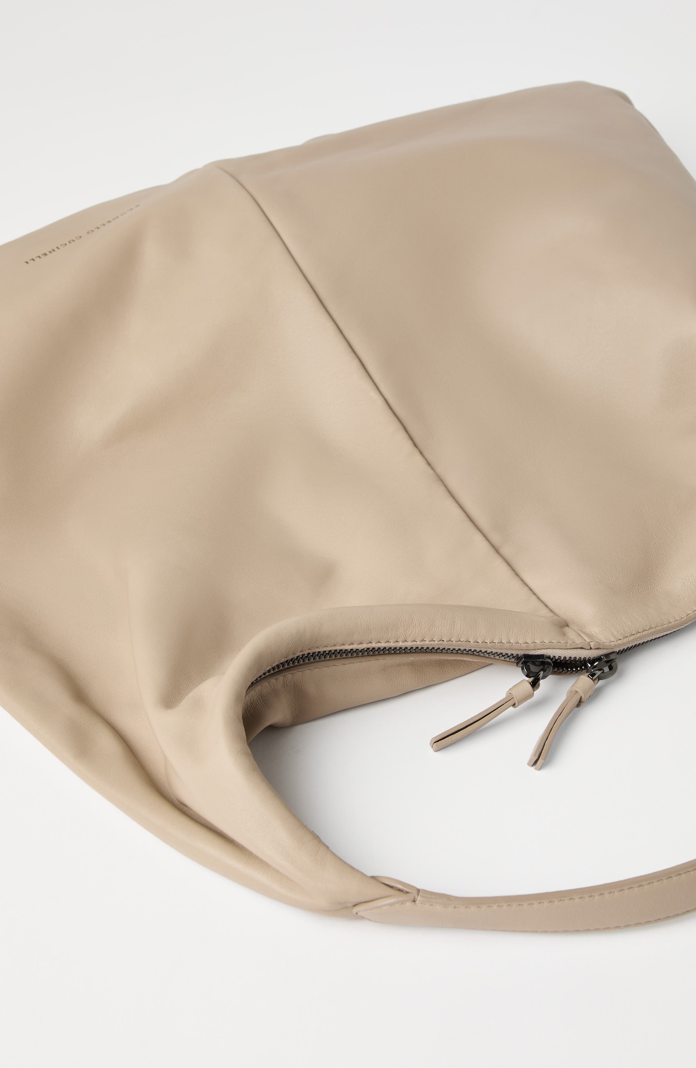 Brunello Cucinelli Nappa leather Hobo Swing bag, Alternate, color, 