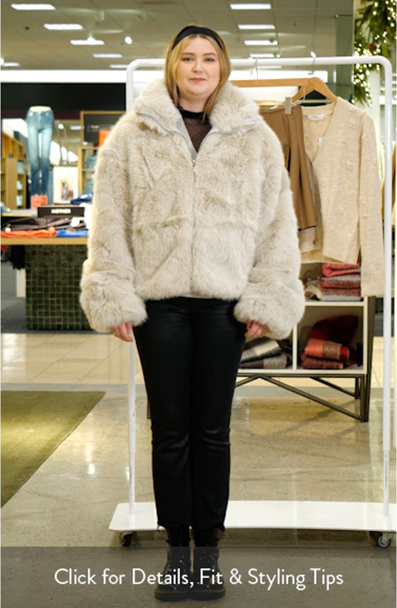 Zip Front Faux Fur Coat, sales video thumbnail