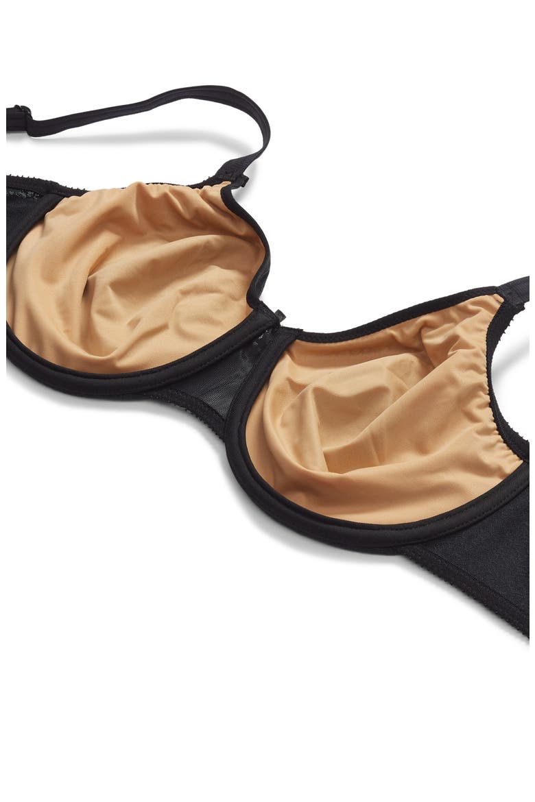 C Magnifique Underwire Minimizer Bra, Alternate, color, BLACK