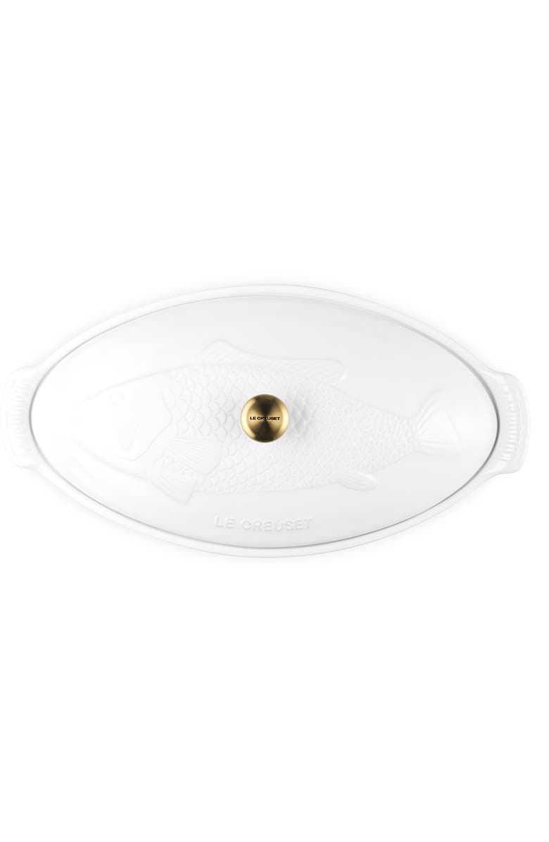 Le Creuset Heritage Covered Stoneware Fish Baker, Alternate, color, White