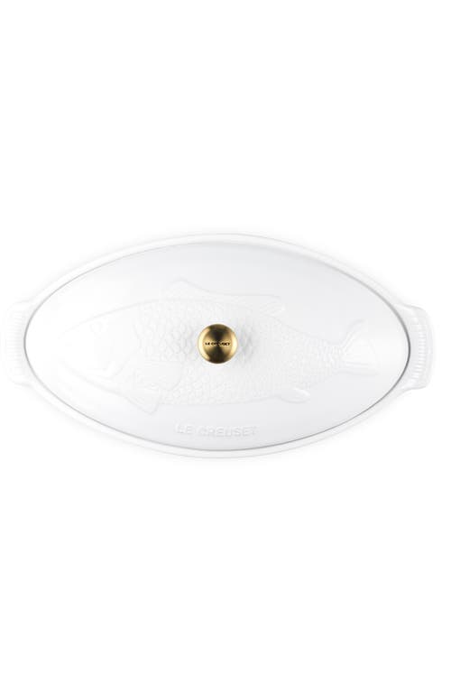 Le Creuset Heritage Covered Stoneware Fish Baker In White