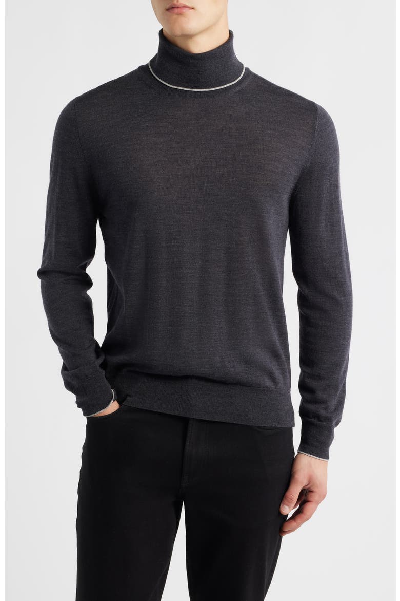 Turtleneck Wool Sweater, Main, color, CHARCOAL