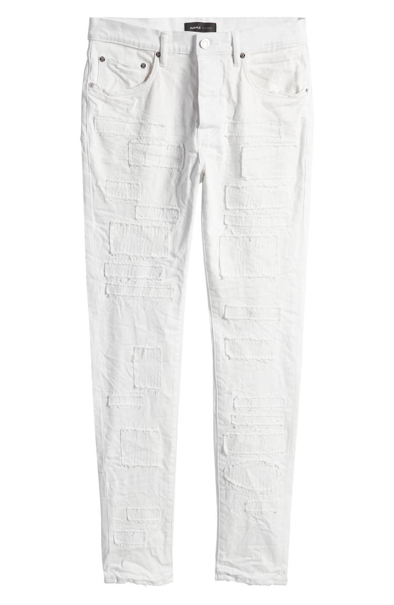 PURPLE BRAND Optic Patch Repair Stretch Skinny Jeans, Alternate, color,