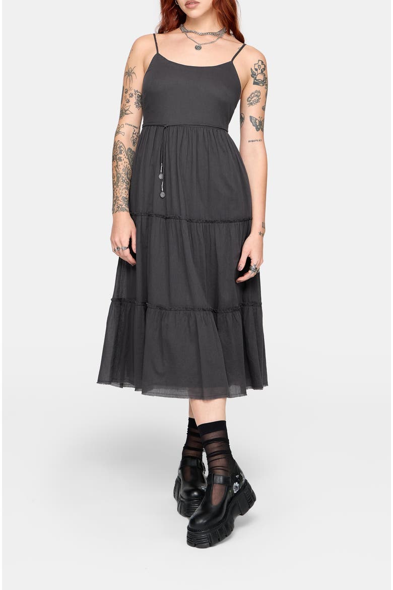 Zyra Tiered Midi Dress, Main, color, Charcoal