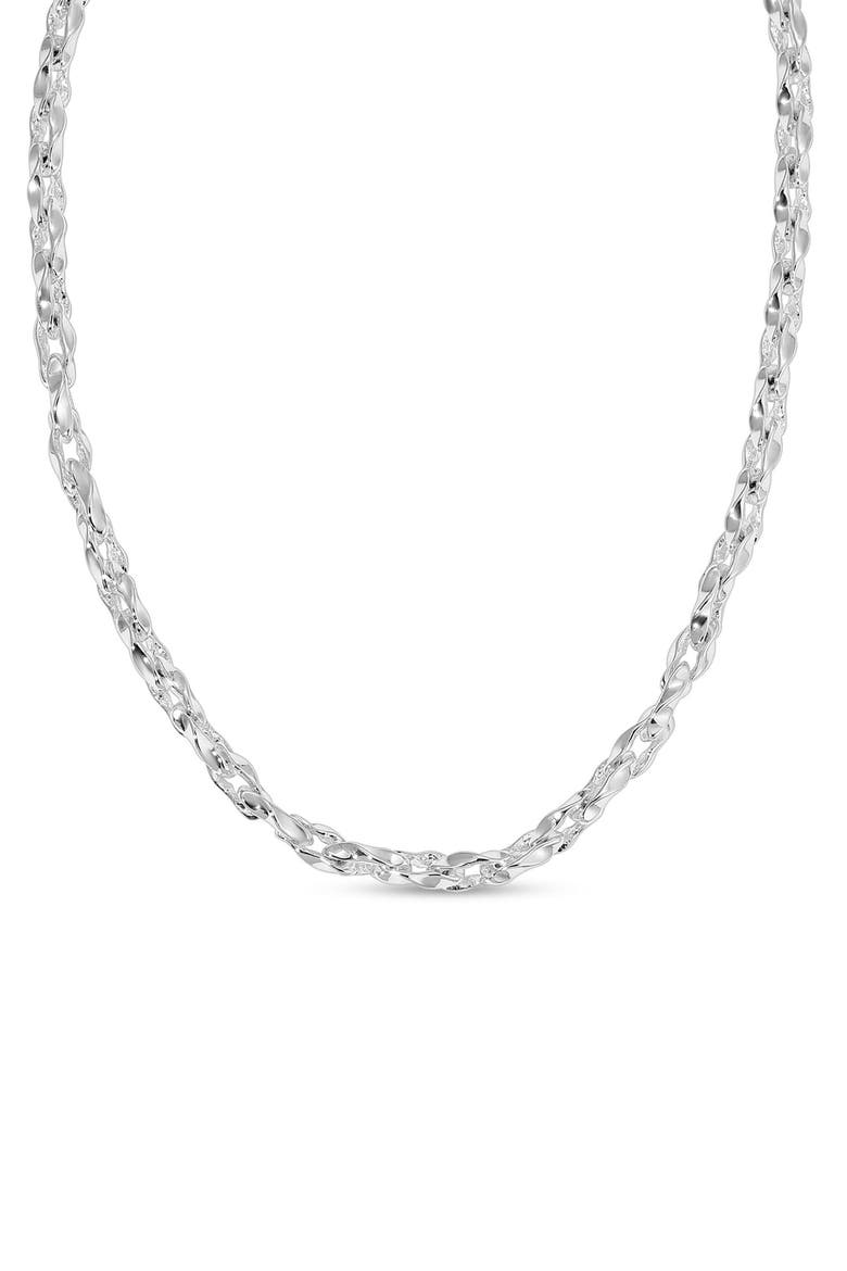 Sculpted Links Necklace, Alternate, color, SILVER
