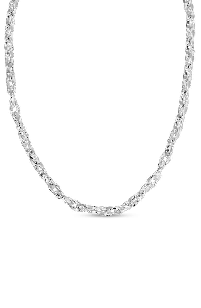 Ettika Sculpted Links Necklace, Alternate, color, Silver