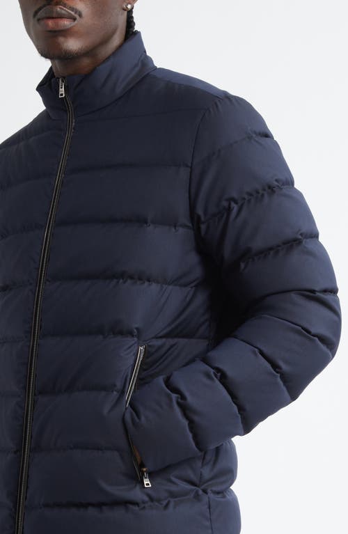 Herno Quilted Bomber Jacket In Blue