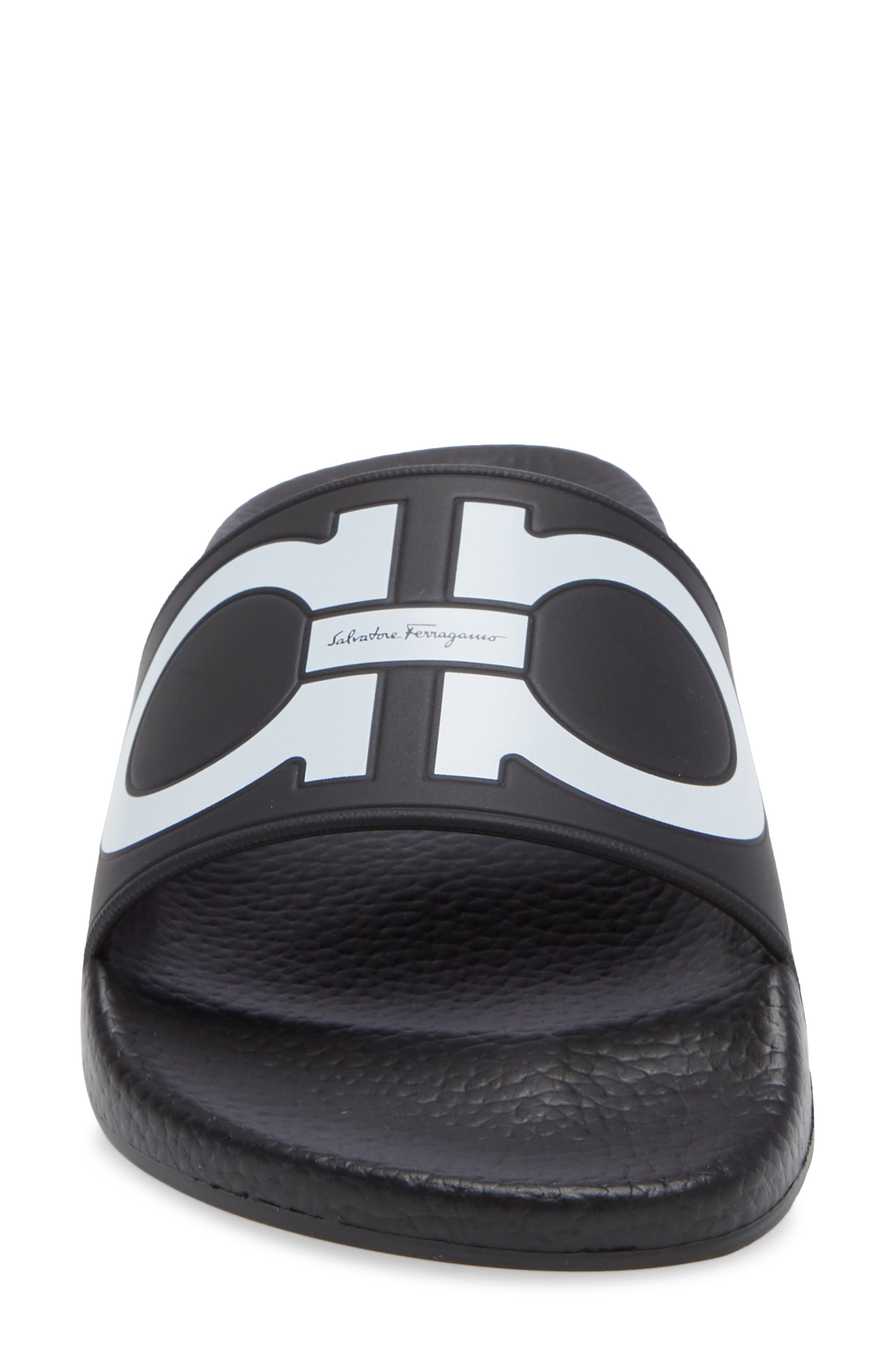 FERRAGAMO Groovy 6 Sport Slide Sandal, Alternate, color, Black/ White